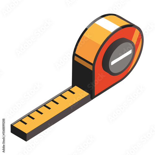 A precision measuring tape extended to a specific length, a symbol of construction, measurement, and accuracy.
