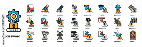 A collection of icons for various security features