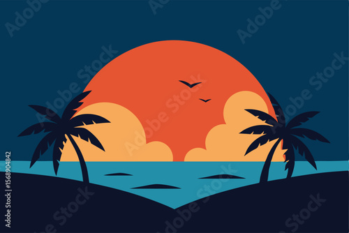 palm beach tree tropical sea island sun summer