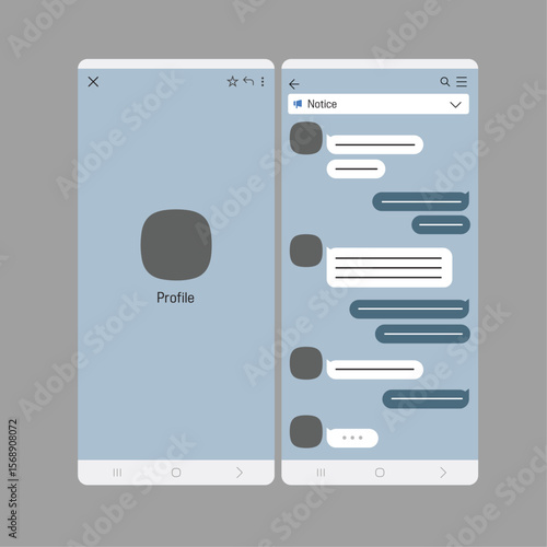 Mobile screen messenger chat box mockup graphic