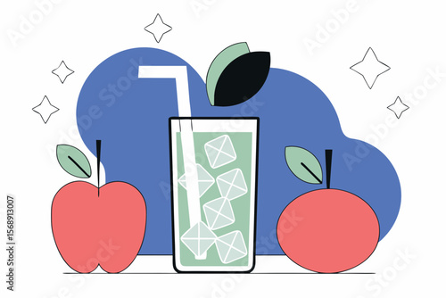 apple juice in glass