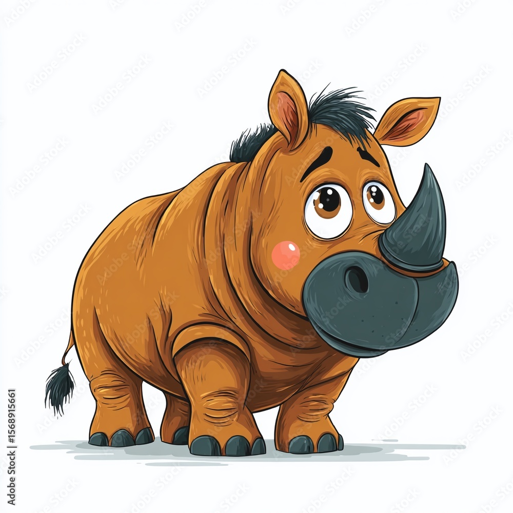 Fototapeta premium Unleash Your Creativity Expert Visual Prompt Generator for Realistic Rhino Imagery Detailed Anxious Animal Portraits