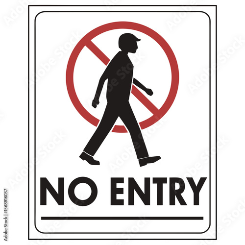 A vector illustration of a red circle warning symbol with a diagonal line prohibiting people from smoking, entering, or bringing dogs, indicating restricted access