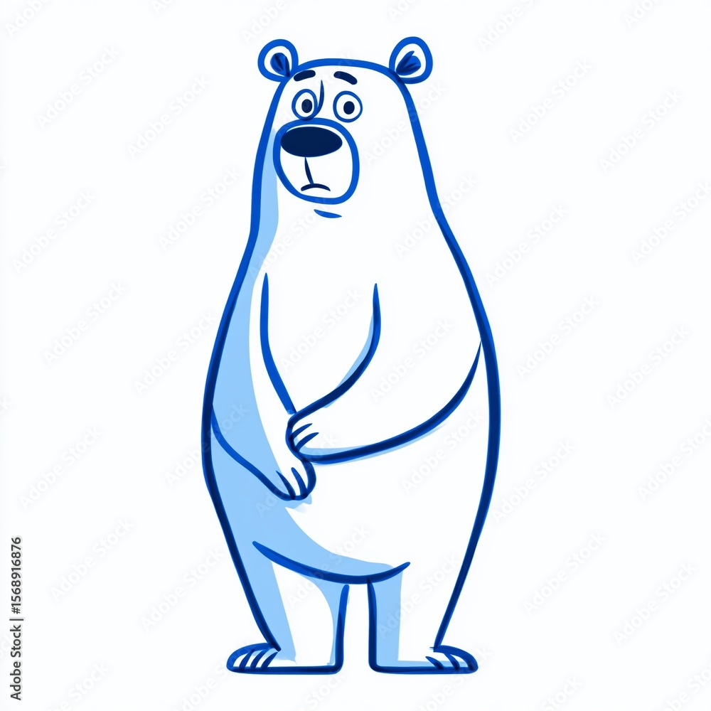 Fototapeta premium Create Stunning Visuals with This Expert AIPowered Visual Prompt Generator A FullBody Bored Bear Illustration Example