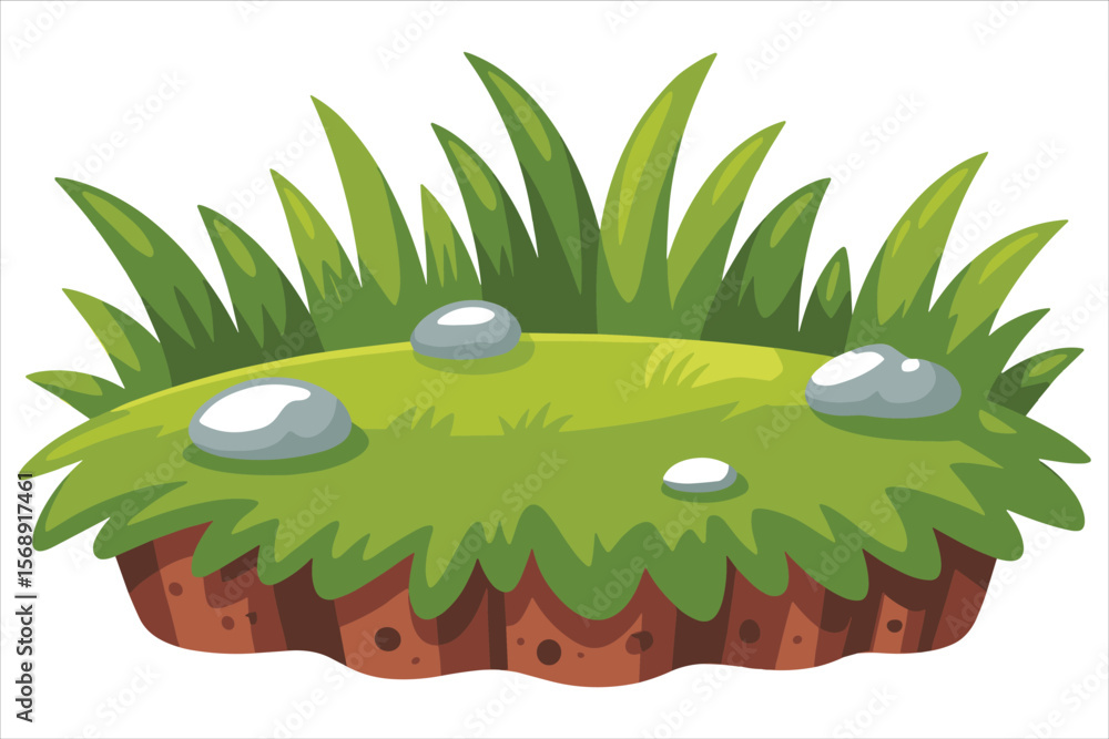 Obraz premium Green Grass Borders Collection Bundle| Green Meadow Nature Elements 