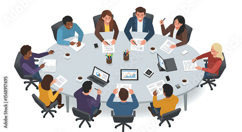 Diverse Team Collaboration Brainstorming and Strategic Planning Meeting