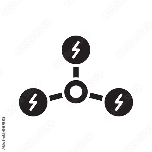 Global energy solution icon with hand holding earth globe and lightning bolt representing international power supply and worldwide electricity market vector solid glyph