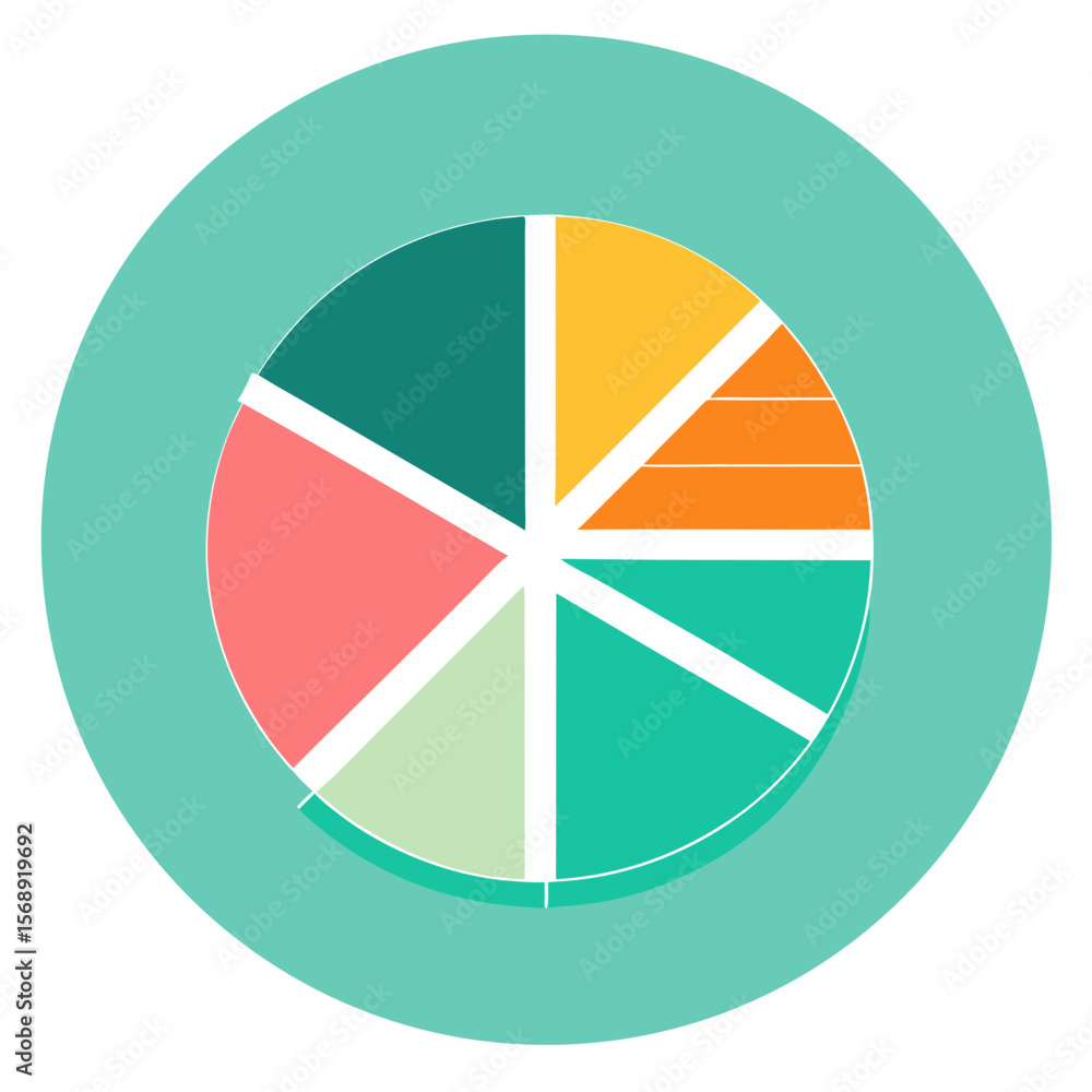 Obraz premium Colorful Round Chart Graphic Illustration Data Visualization