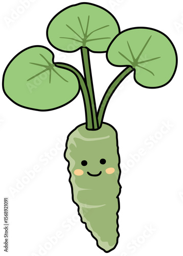 笑顔がかわいい わさび のイラスト