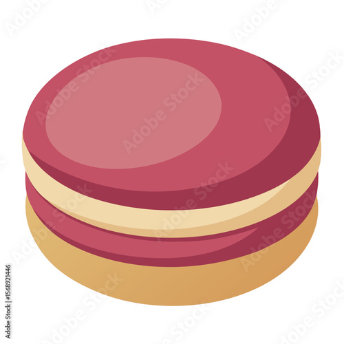 A perfectly formed macaron with a delicate filling, a symbol of dessert, a sweet treat, and french pastry.