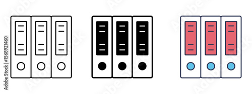 Binders Icon – Line, Glyph & Fill Style