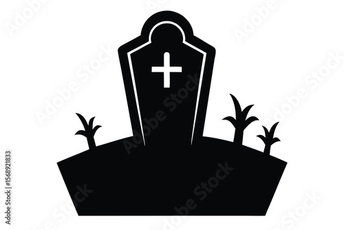cursed grave vector icon