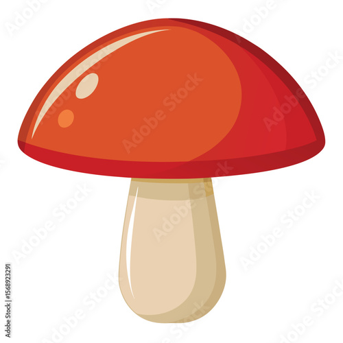 A single, perfectly ripe mushroom with a smooth cap, a symbol of nature, healthy food, and a fresh ingredient.
