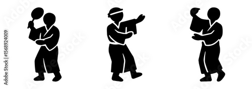 盆踊りを踊る男性のアイコン 、Man Dancing Bon Odori Icon