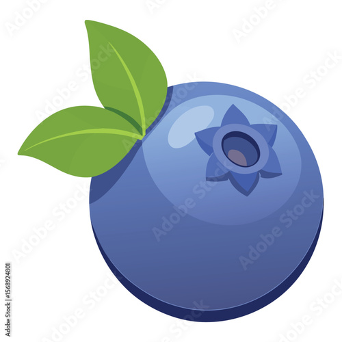 A plump, single blueberry with a subtle bloom, a symbol of healthy food, fruit, and fresh ingredients.