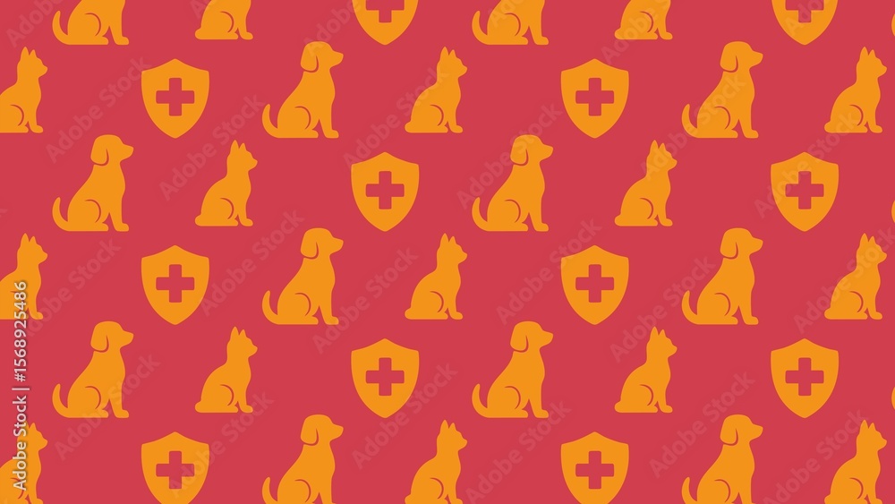 Fototapeta premium Vector seamless PET CARE pattern 