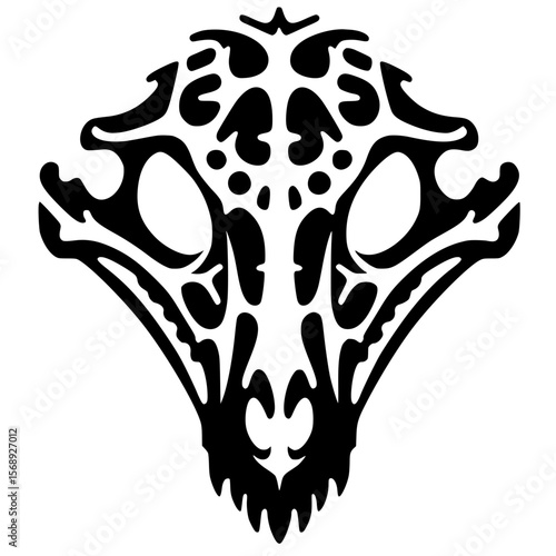 Reptile skull silhouette vector design