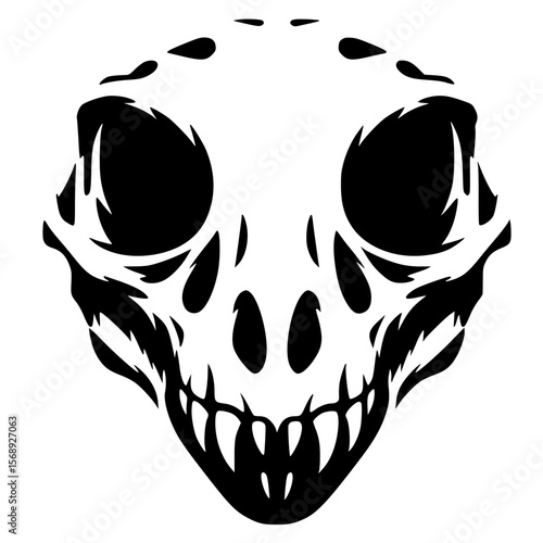 Reptile skull silhouette vector design