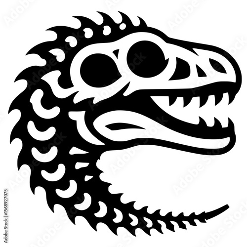 Reptile skull logo silhouette