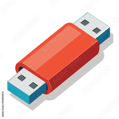 A small portable USB flash drive, a symbol of digital data, technology, and information storage.
