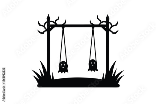 haunted swing vector icon