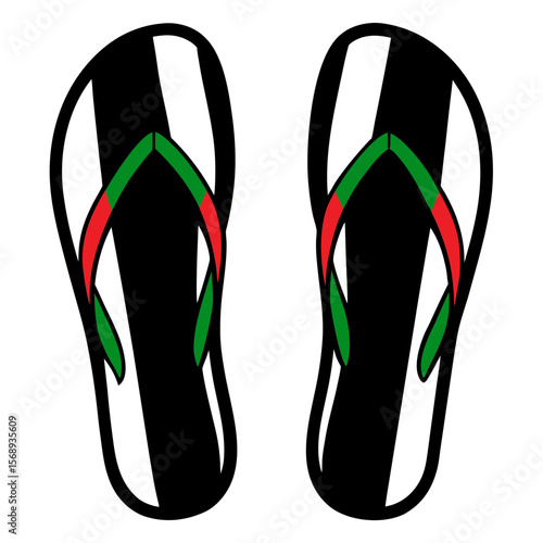 colorful flip flops