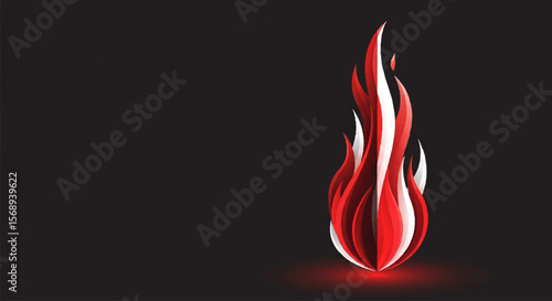 Stylized Abstract Independence Day Flame with Bold Negative Space for Powerful August Promotions