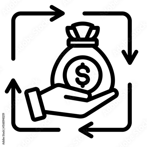 Income Generation  Icon Element For Design
