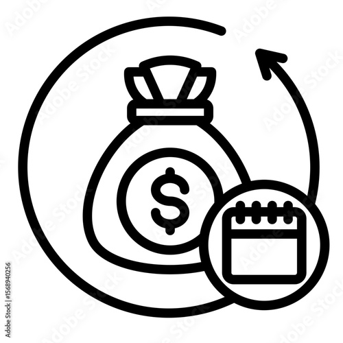 Loan Repayment  Icon Element For Design
