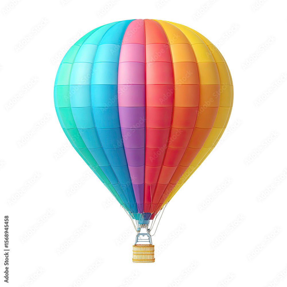 Fototapeta premium Colorful Hot Air Balloon Illustration on Transparent Background