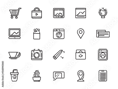 Creative wishlist line art illustrations for stock vectors