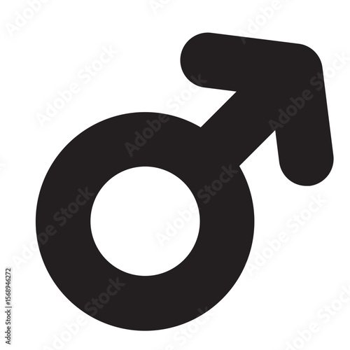 Black male gender symbol silhouette design representing concepts of masculinity and identity