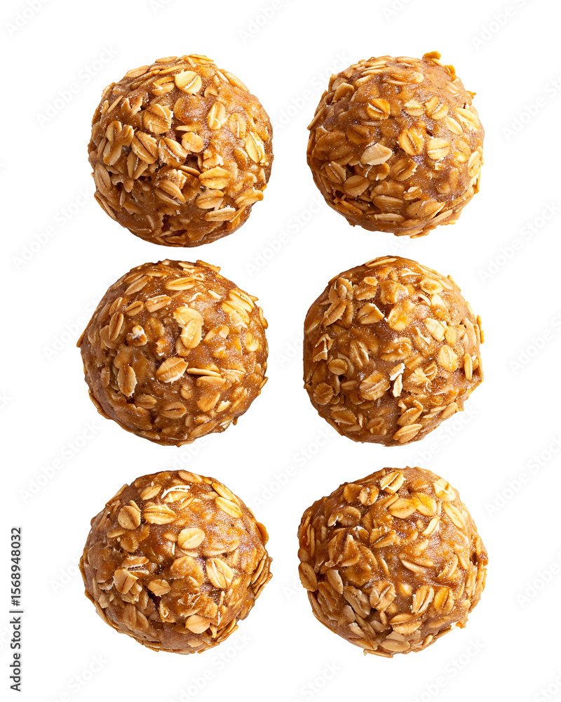 Obraz premium Six Oatmeal Energy Balls Healthy Snack Food