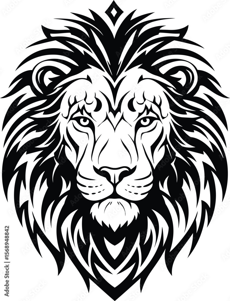 Fototapeta premium lion head vector illustration