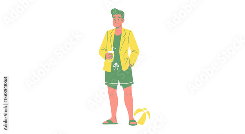 Summer Fashion: A Man Enjoying a Beach Getaway
