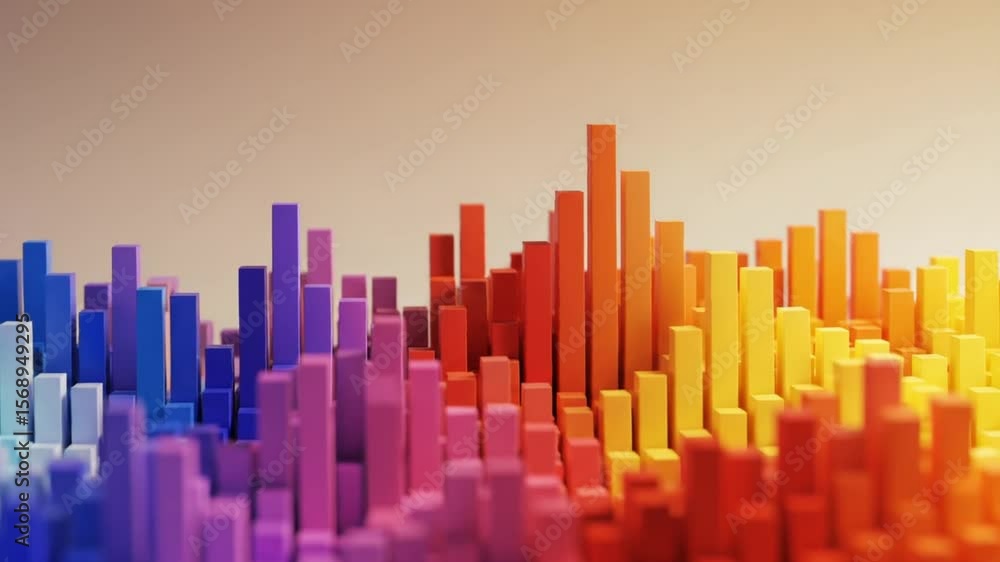 Colorful 3D Bar Graphs Representing Data Visualization Colorful 3D Bar Graphs Representing Data Visualization