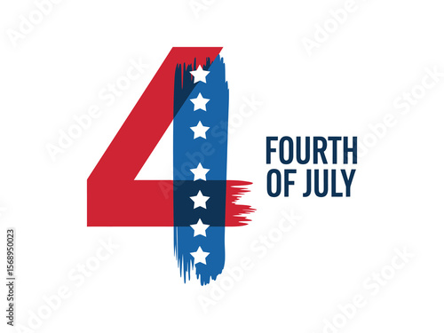 Happy 4th July USA independence day flag t-shirt red blue design American vector typography template