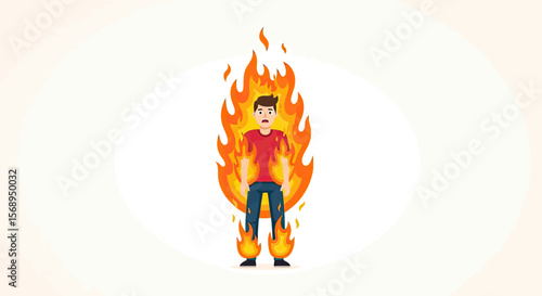Man engulfed in flames: Intense emotions