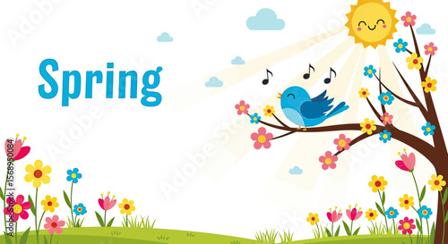 Springtime Delight: Birds, Blossoms, and Sunshine