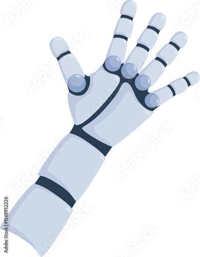 Illustration of a Robotic Hand AI technology human robot connecting hands
