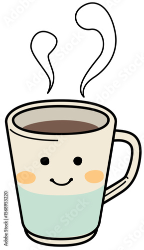 笑顔がかわいいコーヒーカップ