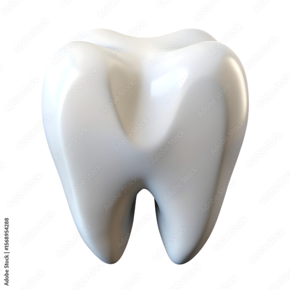 A single healthy white tooth with smooth surfaces isolated on transparent background A single healthy white tooth with smooth surfaces isolated on transparent background