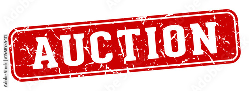 auction rectangular sign. auction stamp
