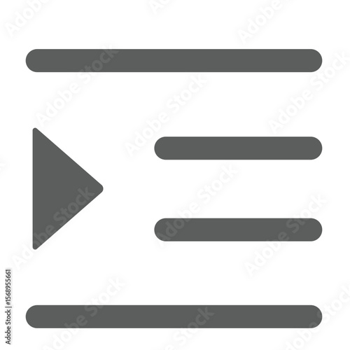 Abstract geometric design with a play button and horizontal lines on black background