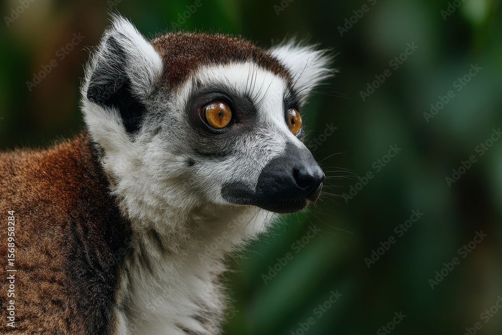 Obraz premium minimalistic portrait of exotic mammal highlighting its unique coloration against clean background