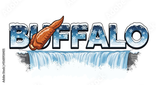 Buffalo Winter Food with Chicken, and Waterfall.