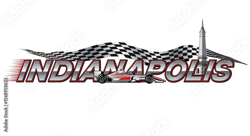 Indianapolis Speedway Race Car Icon.