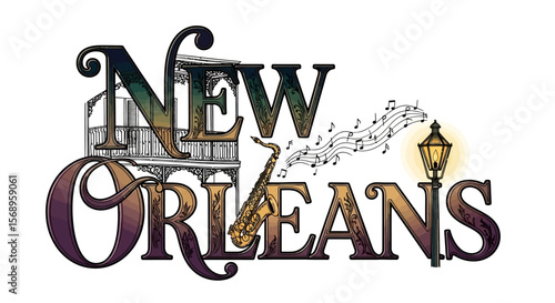 New Orleans art with jazz, music, travel, and tourism.