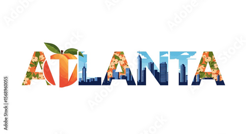 Atlanta Georgia Skyline City Peach.