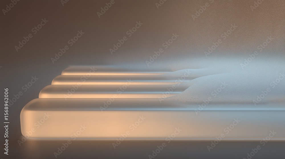 Obraz premium Ethereal Piano Keys: A luminous display of piano keys, subtly catching the light and exuding a sense of artistic potential and musical creativity.
